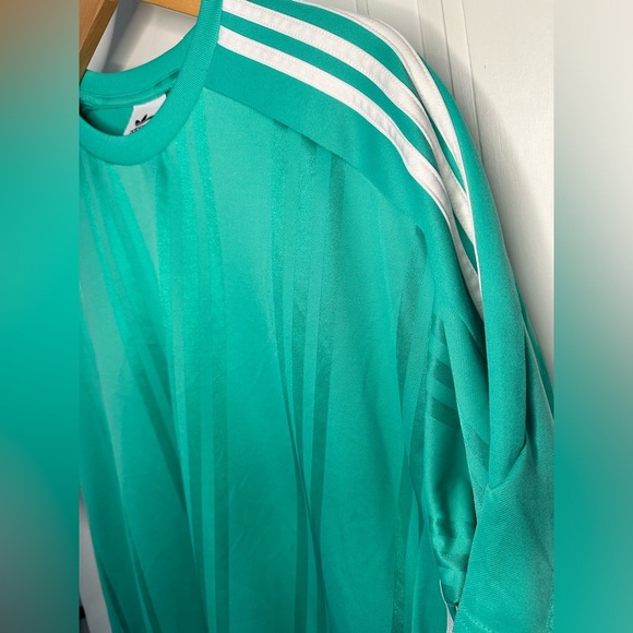Adidas Originals - 3 Stripes Jacquard Hi-Res Green Soccer Jersey - Size 2XL 3XL - Picture 5 of 10